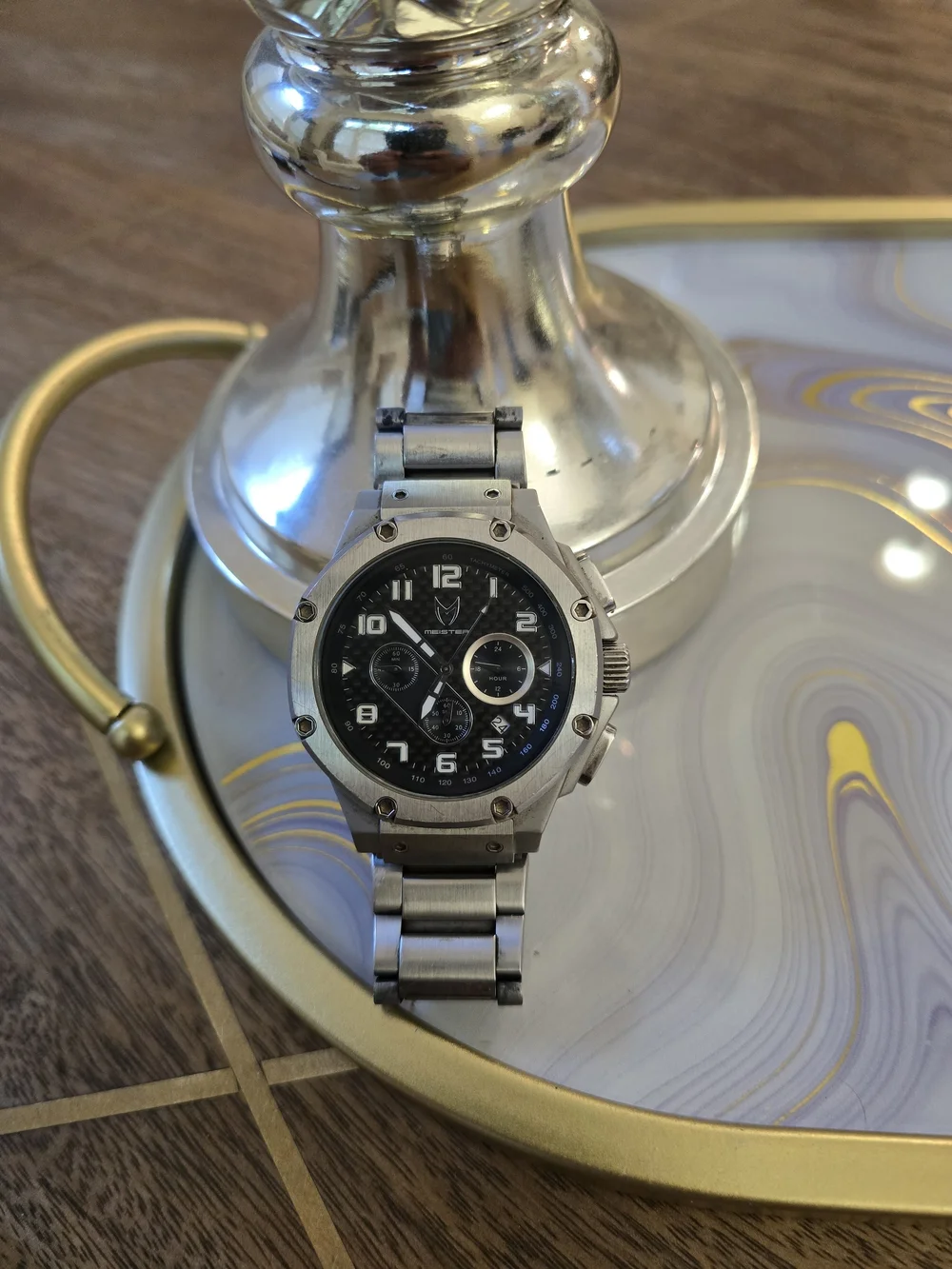 Meister Ambassador Japan Movement Chronograph with Black Dial Stainless Steel